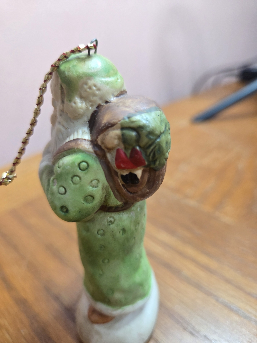 Japanese Weekend Green & Cream Santa Figurine Ornament - Picture 3 of 9